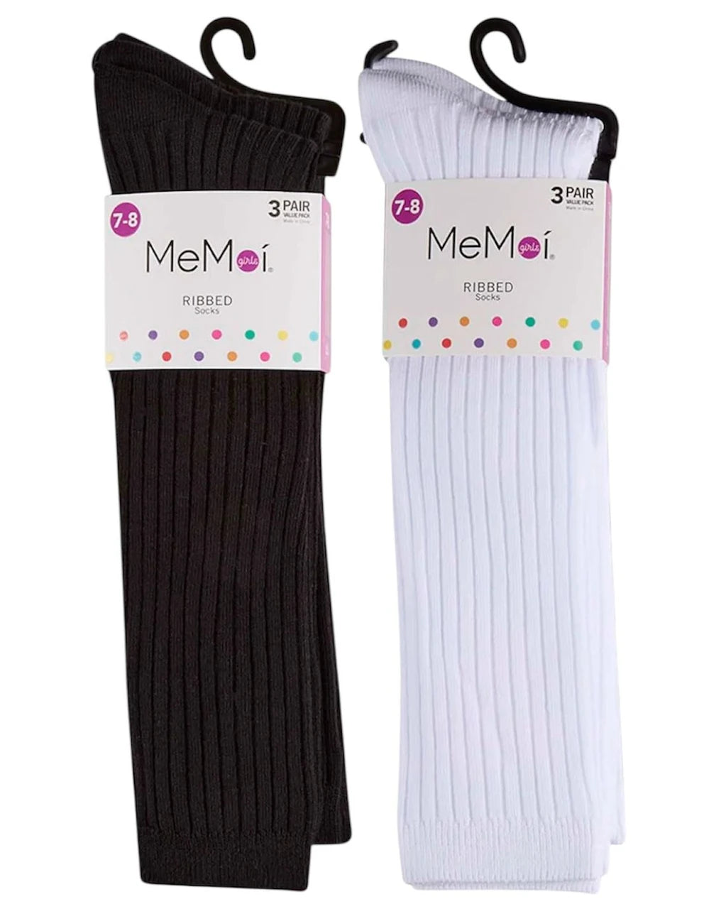 Memoi Girls Ripped 3 Pair Pack Knee High Sock - Promo 712
