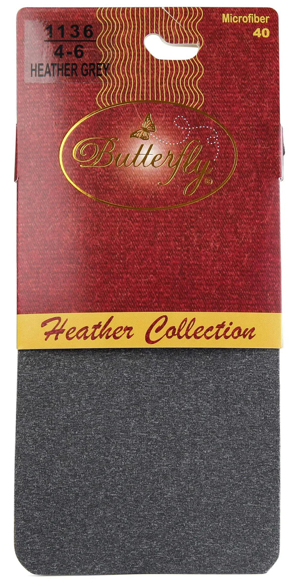 Butterfly Microfiber Heather Girls Tights 40 Denier Style: 1136