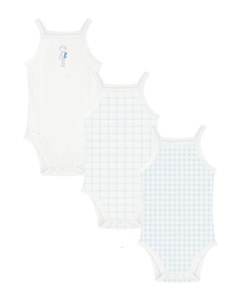 Aime Boys Gingham Sleeveless Undershirts