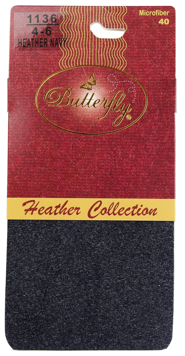 Butterfly Microfiber Heather Girls Tights 40 Denier Style: 1136
