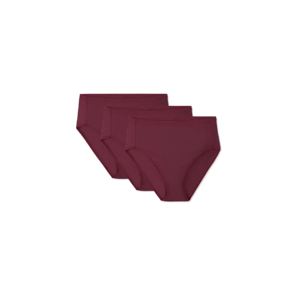 Memoi Ladies Combed Cotton Basic Brief Underwear 3-Pack MU - 1013