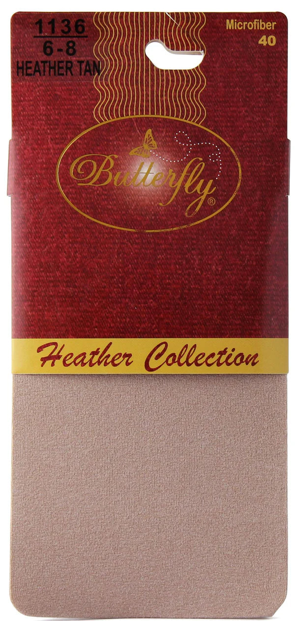 Butterfly Microfiber Heather Girls Tights 40 Denier Style: 1136
